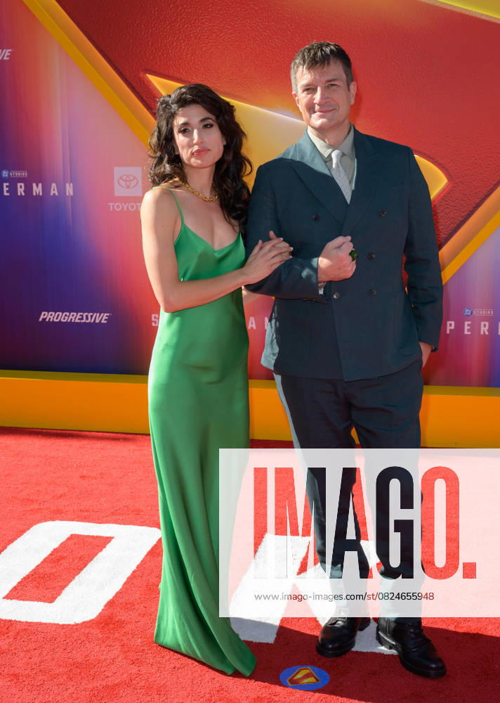 Superman Premiere - Los Angeles, USA LOS ANGELES, USA. July 07, 2025: Nathan Fillion & Tania Raymonde at the premiere for Superman at the TCL Chinese Theatre. Los Angeles CA USA