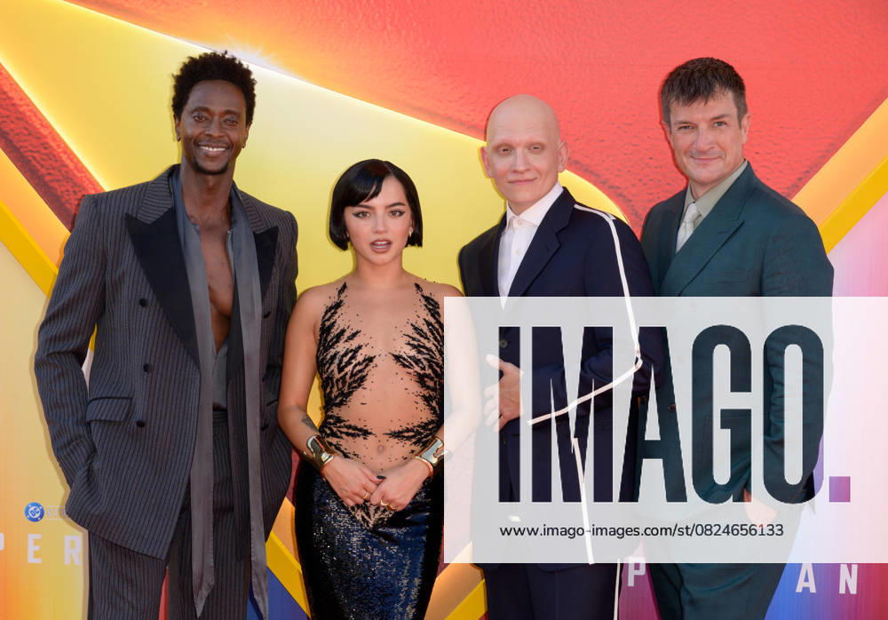 Superman Premiere - Los Angeles, USA LOS ANGELES, USA. July 07, 2025: Edi Gathegi, Isabela Merced, Anthony Carrigan & Nathan Fillion at the premiere for Superman at the TCL Chinese Theatre. Los Angeles CA USA