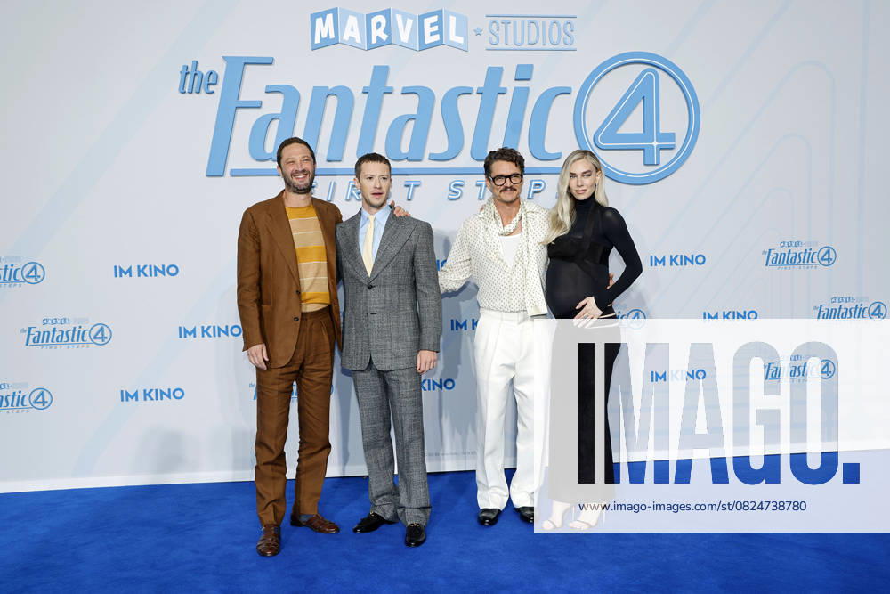 Ebon Moss Bachrach, Joseph Quinn, Pedro Pascal and Vanessa Kirby at The Fantastic Four First Steps movie premiere and fan event on 8 07 2025 at the Center am Potsdamer Platz in Berlin The Fantastic Four movie premiere in Berlin