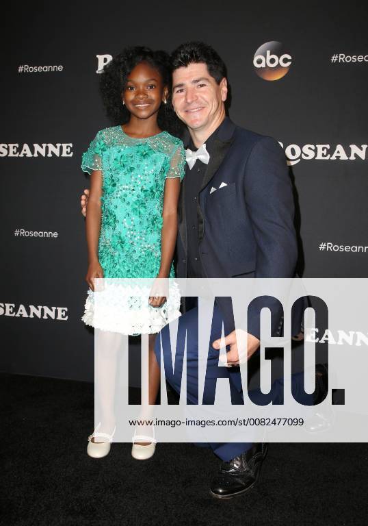 BURBANK, CA - MARCH 23: Jayden Rey, Michael Fishman, at Roseanne Premiere Event at Walt Disney Studio Lot on March 23, 2018 in Burbank, California.