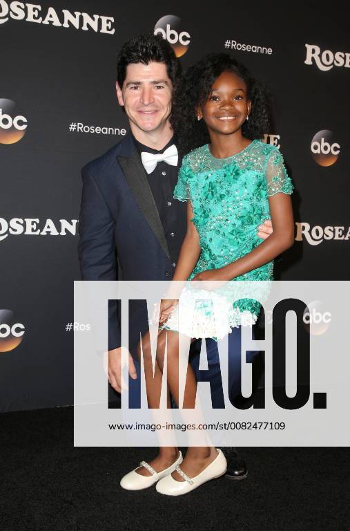 BURBANK, CA - MARCH 23: Jayden Rey, Michael Fishman, at Roseanne Premiere Event at Walt Disney Studio Lot on March 23, 2018 in Burbank, California.