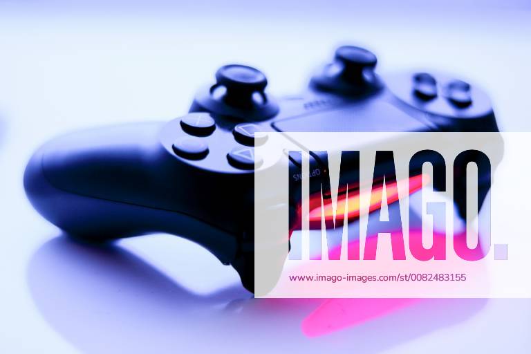 DualShock 4 Wireless Controller in Black on a White Background Violet Luminous Cut Out PS 4 Controller