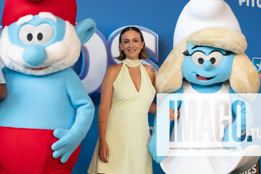Presents Pitufos In Madrid Rigoberta Bandini attends Smurfs (Pitufos) premiere at Cine Kinepolis on July 09, 2025 in Madrid, Spain.