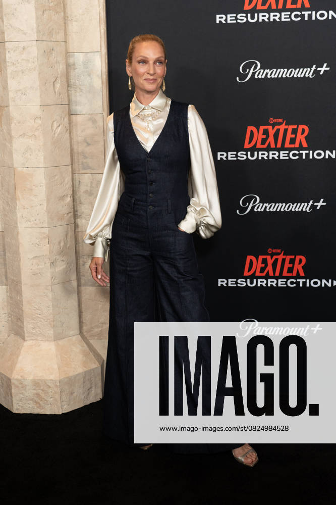 Uma Thurman arrives on the red carpet at the world premiere of Dexter: Resurrection at Alice Tully Hall on Wednesday, July 9, 2025 in New York City. NYP20250709666 DEREKxFRENCH