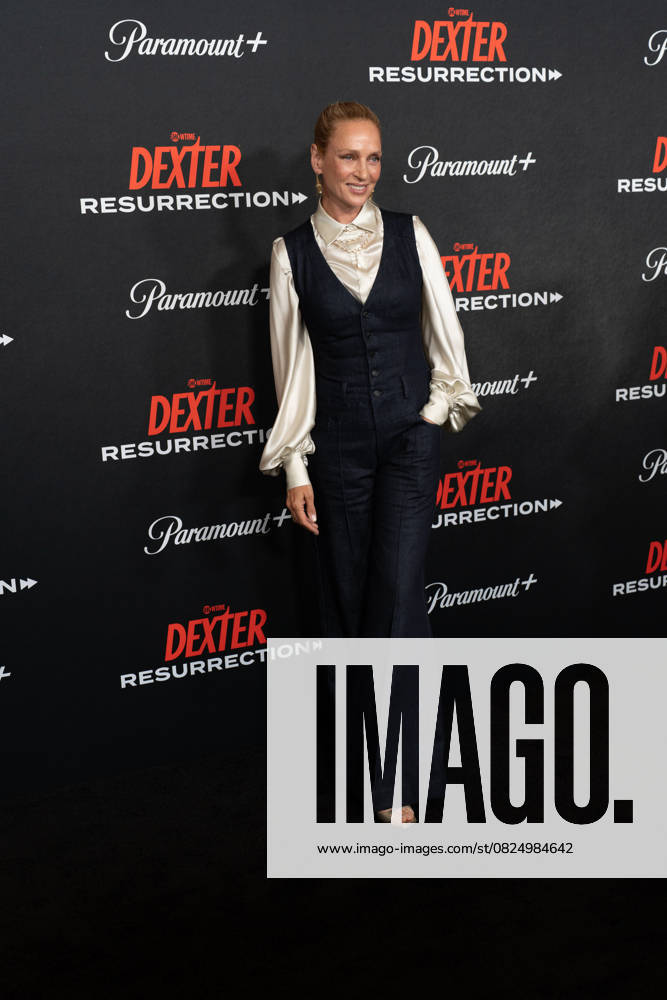 Uma Thurman arrives on the red carpet at the world premiere of Dexter: Resurrection at Alice Tully Hall on Wednesday, July 9, 2025 in New York City. NYP20250709664 DEREKxFRENCH