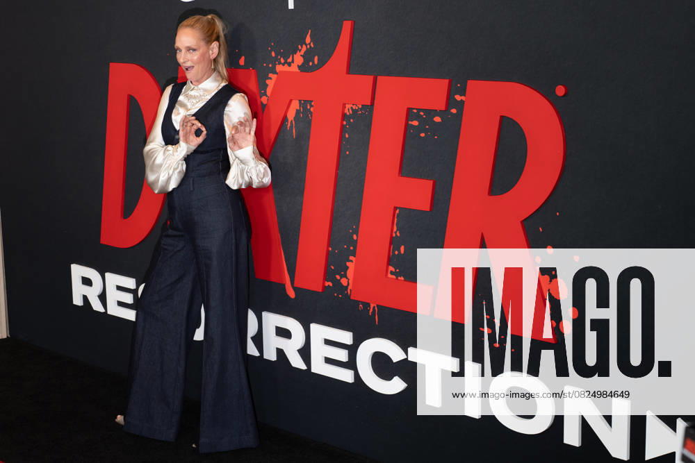 Uma Thurman arrives on the red carpet at the world premiere of Dexter: Resurrection at Alice Tully Hall on Wednesday, July 9, 2025 in New York City. NYP20250709667 DEREKxFRENCH