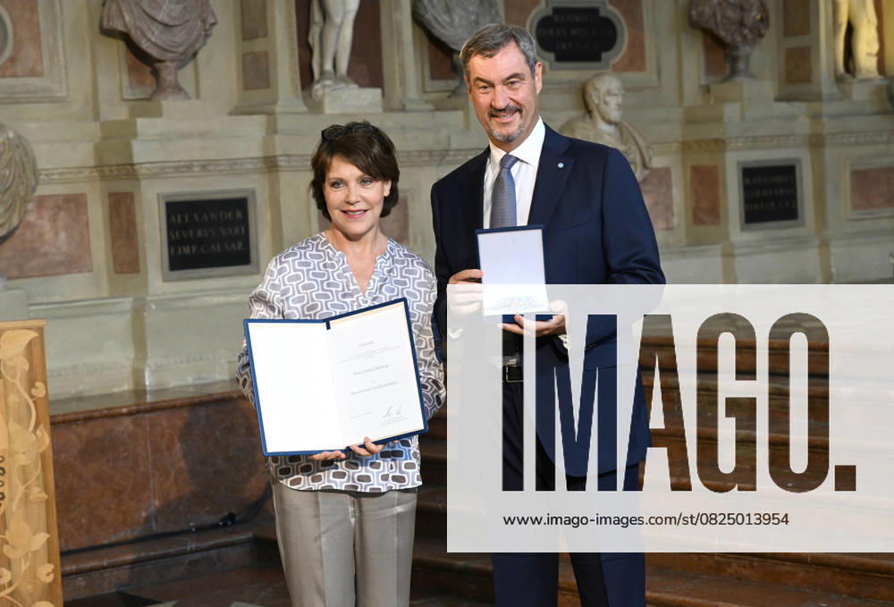 Janina Hartwig, Markus Söder Bavarian Order of Merit in the Antiquarium of the Residence in Munich on July 9, 2025