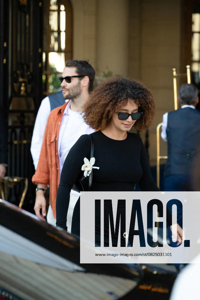 Léna Mahfouf and Simon Porte Jacquemus at the Hotel Ritz Paris during the Haute Couture Autumn Winter 2025 2026 fashion week on 9 July 2025 Jonathan Jacob Bestimage Celebs at the Hotel Ritz Paris during the Haute Couture Autumn Winter 2025 2026 fashion week on 9 July 2025 Paris France