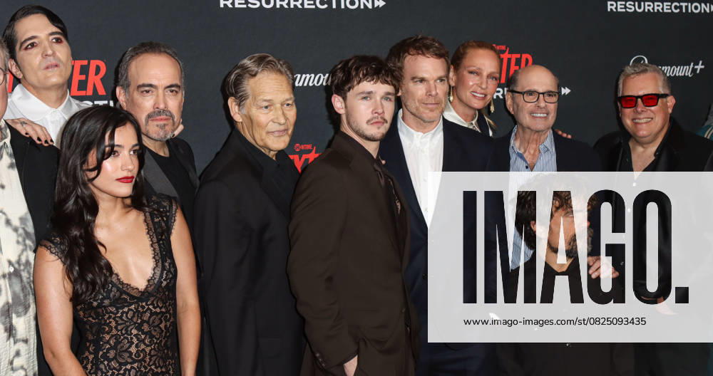 World Premiere Of Paramount+ And Showtime s Dexter: Resurrection Season 1 MANHATTAN, NEW YORK CITY, NEW YORK, USA - JULY 09: David Dastmalchian, Emilia Suarez, David Zayas, James Remar, Jack Alcott, Michael C. Hall, Uma Thurman, Clyde Phillips, Peter Dinklage and Scott Reynolds arrive at the World Premiere Of Paramount+ And Showtime s Dexter: Resurrection Season 1 held at the Alice Tully Hall at the Lincoln Center for the Performing Arts on July 9, 2025 in Manhattan, New York City, New York, United States., Credit:Image Press Agency Avalon United States, New York, New York City, Alice Tully Hall at the Lincoln Center for the Performing Arts