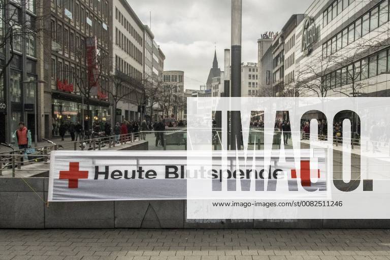 Today blood donation banner in Hanover seen on 26 03 2018