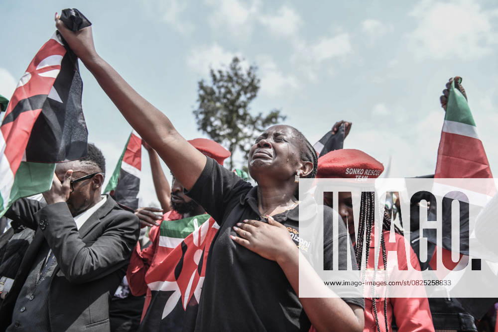 The funeral of a street vendor who lost his life after police opened fire on protesters in Kenya NAIROBI, KENYA - JULY 11: People attend the funeral ceremony for Boniface Kariuki, a street vendor who was killed by police gunfire during protests held last month in Nairobi, Kenya on July 11, 2025. Gerald Anderson Anadolu Nairobi Kenya. Editorial use only. Please get in touch for any other usage.