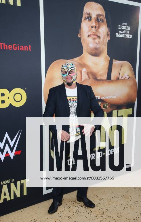 HOLLYWOOD, CA - MARCH 29: Rey Mysterio, at Los Angeles Premiere of Andre The Giant from HBO Documentaries at Pacific Cinerama Dome in Hollywood, California on March 29, 2018.