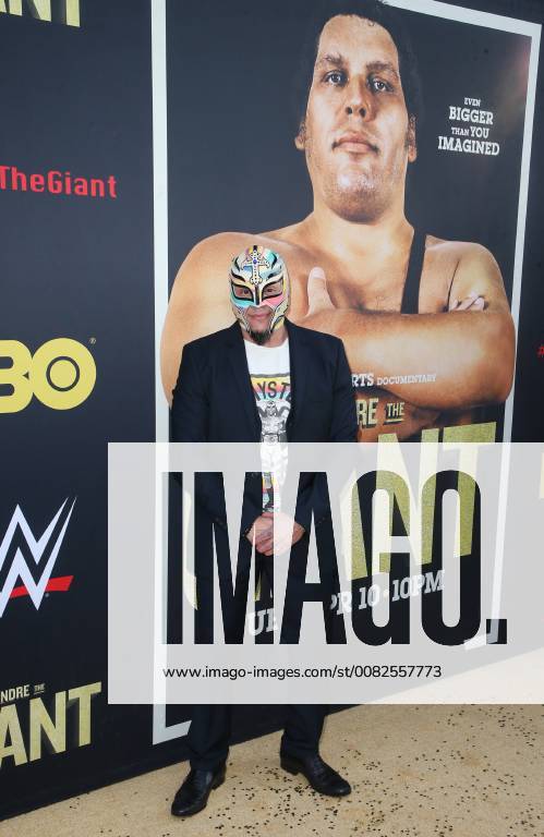 HOLLYWOOD, CA - MARCH 29: Rey Mysterio, at Los Angeles Premiere of Andre The Giant from HBO Documentaries at Pacific Cinerama Dome in Hollywood, California on March 29, 2018.