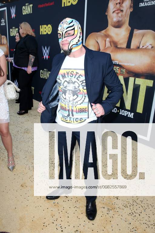 HOLLYWOOD, CA - MARCH 29: Rey Mysterio, at Los Angeles Premiere of Andre The Giant from HBO Documentaries at Pacific Cinerama Dome in Hollywood, California on March 29, 2018.