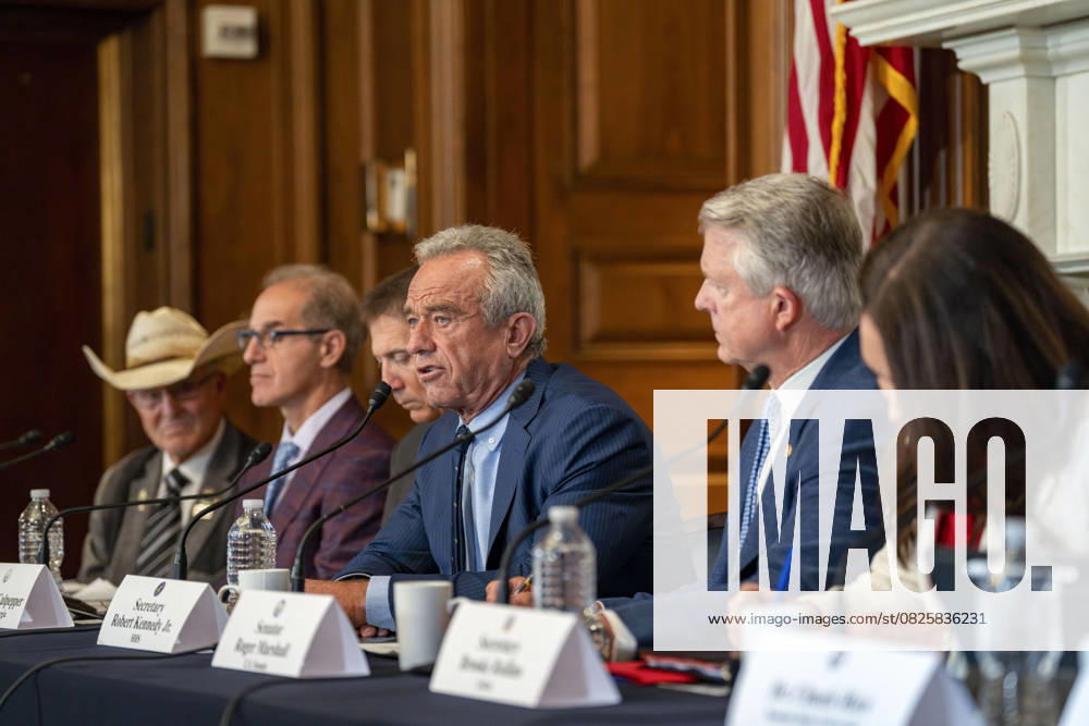 Secretary of Health and Human Services Robert F. Kennedy Jr. speaks during a roundtable with Agriculture Secretary Brooke Rollins and Sen. Roger Marshall, R-KS, to discuss American agriculture as part of the MAHA, or Make America Healthy Again movement, at the U.S. Capitol in Washington, DC on Tuesday, July 15, 2025. WAP20250715330 BONNIExCASH