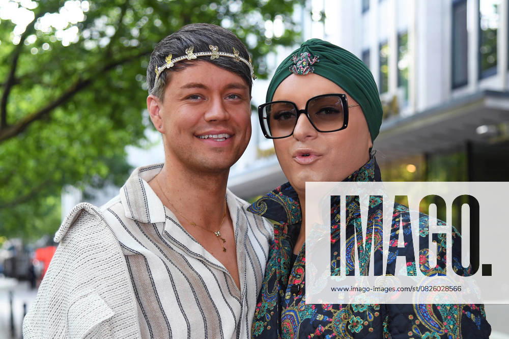 Julian F M Stöckel with friend Marcell Damaschke at the Casa Bellucci Summer Terrace Grand Opening on Kurfürstendamm in Berlin on 16 07 2025