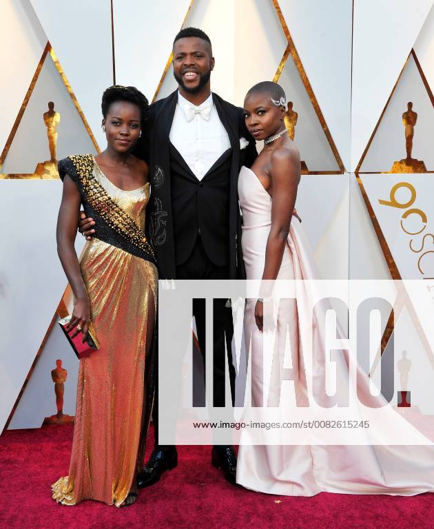 Lupita Nyong o, Winston Duke, and Danai Gurira arriving at the 90th Annual Academy Awards in Hollywood, California - March 4, 2018 - Oscars 2018, Hollywood California United States Dolby Theatre