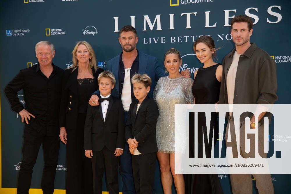 Limitless: Live Better Now Season 2 UK Premiere Arrivals at Odeon Luxe, Leicester Square, London, UK (L-R) - Craig Hemsworth, Leonie Hemsworth, Tristan Hemsworth, Chris Hemsworth, Sasha Hemsworth, Elsa Pataky, Gabriella Brooks, Liam Hemsworth attends the UK Premiere of Limitless: Live Better Now Season 2 at Odeon Luxe, Leicester Square, London, England, UK on Thursday 17 July, 2025., Credit:Justin Ng Avalon UK, England, London, Odeon Luxe, Leicester Square