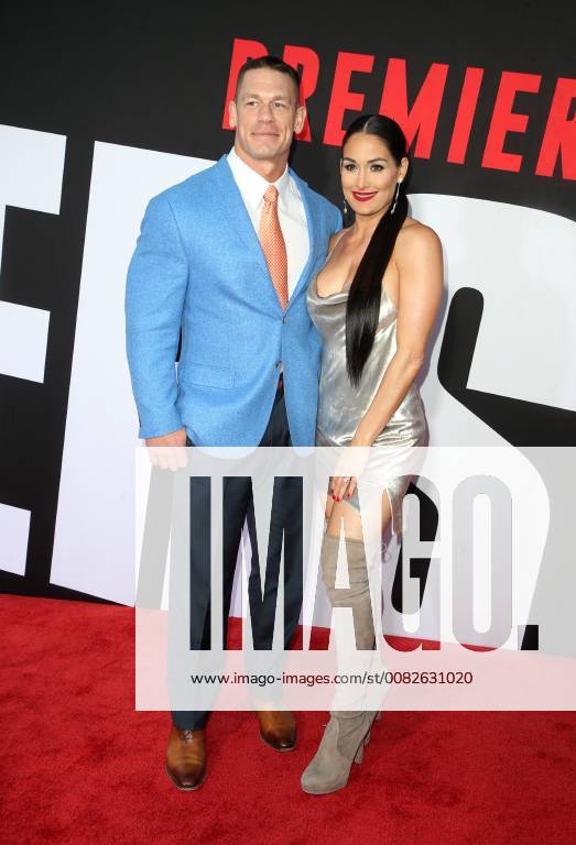 WESTWOOD, CA - APRIL 3: John Cena, Nikki Bella, at the Premiere Of Universal Pictures Blockers at the Regency Village Theatre in Westwood, California on April 3, 2018.