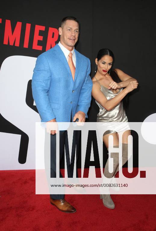WESTWOOD, CA - APRIL 3: John Cena, Nikki Bella, at the Premiere Of Universal Pictures Blockers at the Regency Village Theatre in Westwood, California on April 3, 2018.