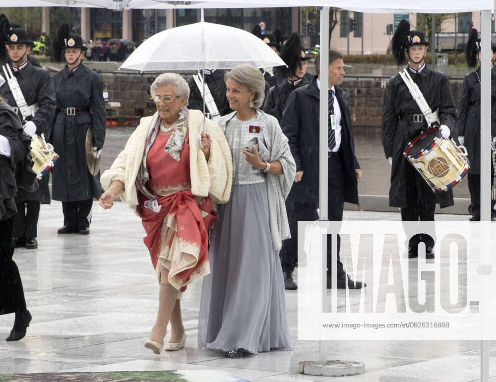Princess Astrid of Norway and guest Arrivals at the 80th birthday gala dinner for King Harald and Queen Sonja of Norway in Oslo May 10, 2017 Oslo Norway