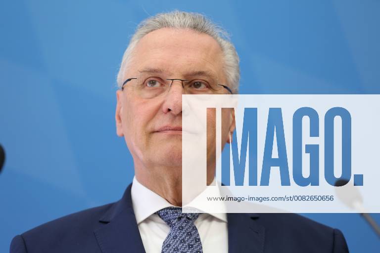 Munich, Bavaria, Germany - Joachim Herrmann speaks, in Munich, Germany, on April 5, 2018. The minister of interiour Joachim Herrmann and the President of the Verfassungsschutz ( Secret Service). They talked about Islamism, Right-wing extremism, left-wing extremism and cyber crminality. Munich Germany - ZUMAn230 20180405_zaa_n230_104