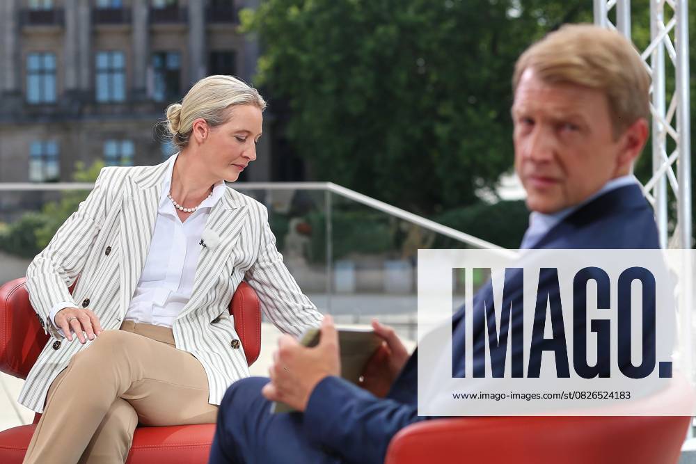 ARD summer interview Alice Weidel AfD in conversation with Markus Preiß, Head of ARD Capital City Studio