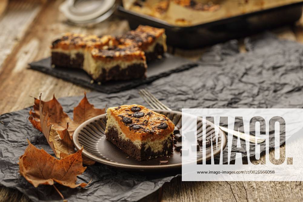 Hausgemachtes, gesundes, kalorienarmes Herbstdessert mit Kürbis. Diese Süßigkeit kann ohne Curs Käse und Kakao nicht so lecker sein. Die geheimen Zutaten sind Kokosnuss und Schokosplitter. Gerade noch rechtzeitig für Halloween und Thanksgiving Homemade, healthy low calorie autumn dessert with pumpkin. This sweetness can t be so delicious without curs cheese and cacao. The secret ingredients are coconut and chocolate chips. Just in time for halloween and Thanksgiving