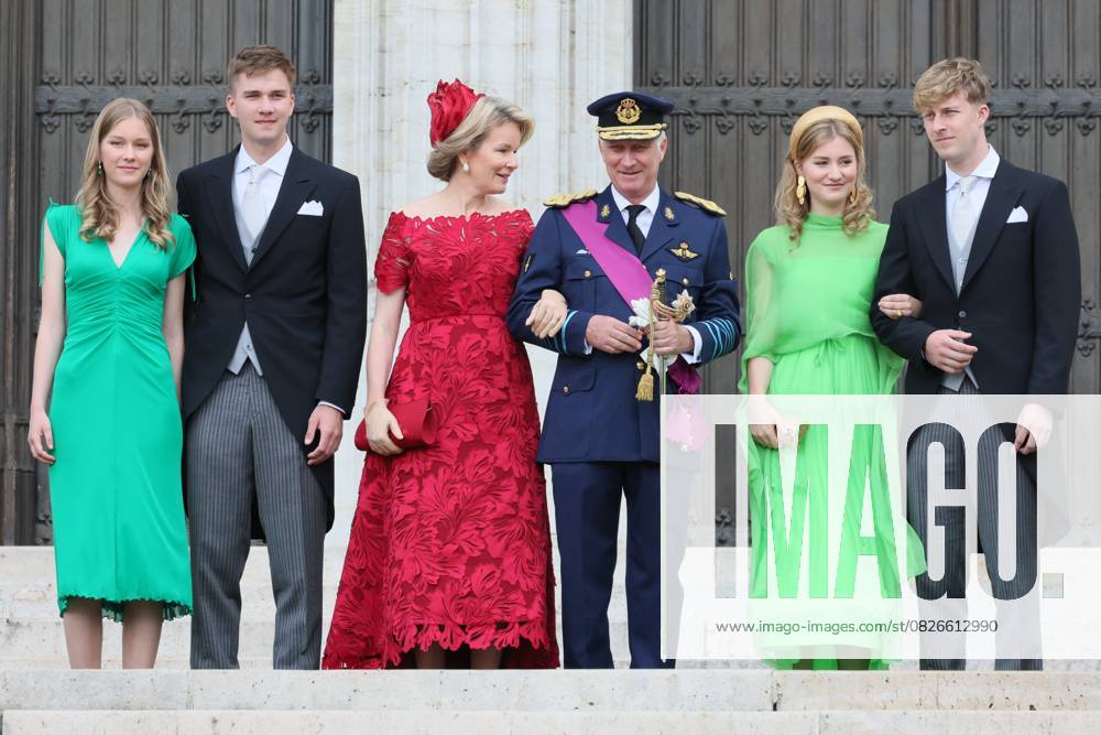 Bilder des Jahres 2025, Entertainment 07 Juli Princess Eleonore, Prince Gabriel, Queen Mathilde, King Philippe - Filip of Belgium, Crown Princess Elisabeth and Prince Emmanuel pictured at the Te Deum mass, on the occasion of the Belgian National Day, at the Saint Michael and Saint Gudula Cathedral (Cathedrale des Saints Michel et Gudule Sint-Michiels- en Sint-Goedele kathedraal) in Brussels, Monday 21 July 2025. BENOITxDOPPAGNE 129692653