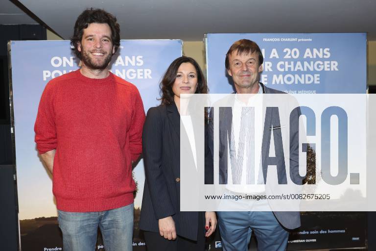 Maxime de Rostolan ( acteur et coordinateur projet Ferme d Avenir ) Helene Medigue et Nicolas Hulot CELEBRITES : Avant Premiere On a 20ans pour changer le monde - Paris - 06 04 2018 GwendolineLeGoff Panoramic