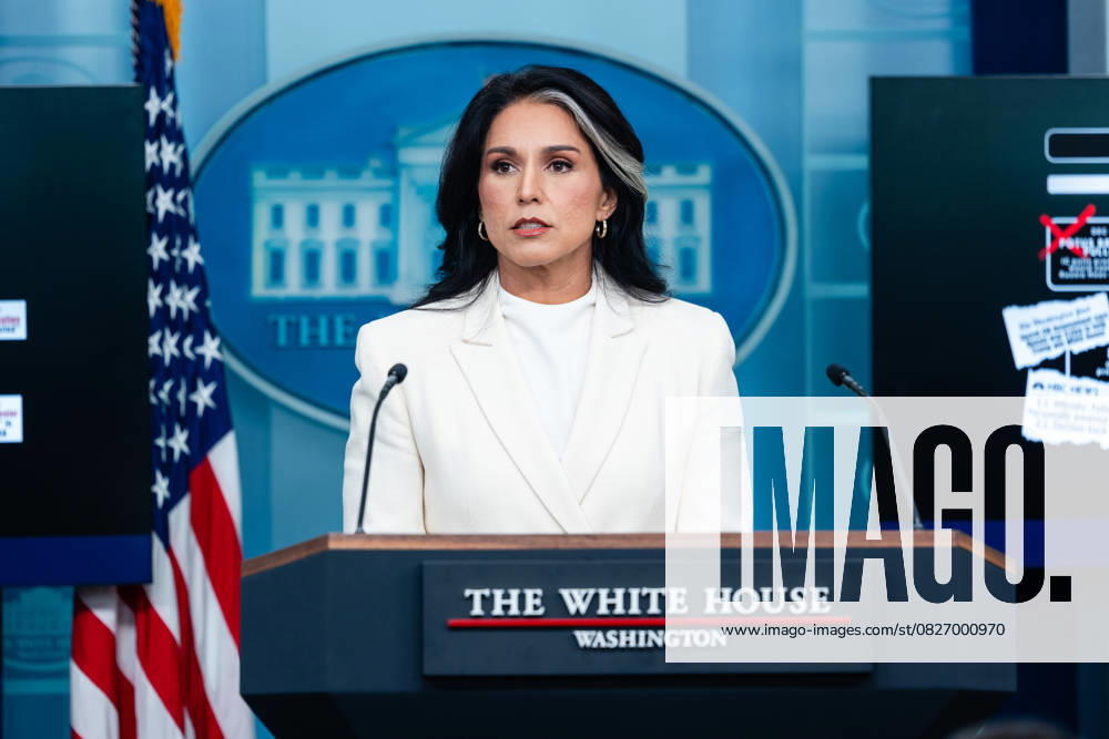 Tulsi Gabbard, Director of National Intelligence (DNI), speaks during a news conference in the James S. Brady Press Briefing Room of the White House in Washington, DC, US, on Wednesday, July 23, 2025. Tensions between the Trump administration and the judiciary flared on Tuesday when Attorney General Pam Bondi removed a US attorney for New Jersey that had been named by federal judges to replace the president’s choice.