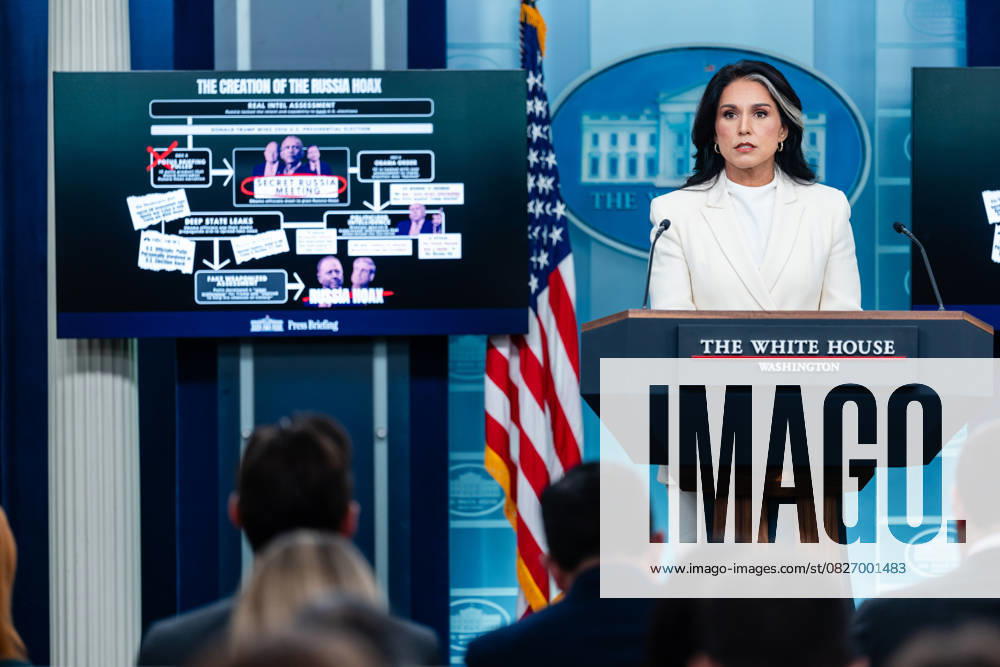 Tulsi Gabbard, Director of National Intelligence (DNI), speaks during a news conference in the James S. Brady Press Briefing Room of the White House in Washington, DC, US, on Wednesday, July 23, 2025. Tensions between the Trump administration and the judiciary flared on Tuesday when Attorney General Pam Bondi removed a US attorney for New Jersey that had been named by federal judges to replace the president’s choice.