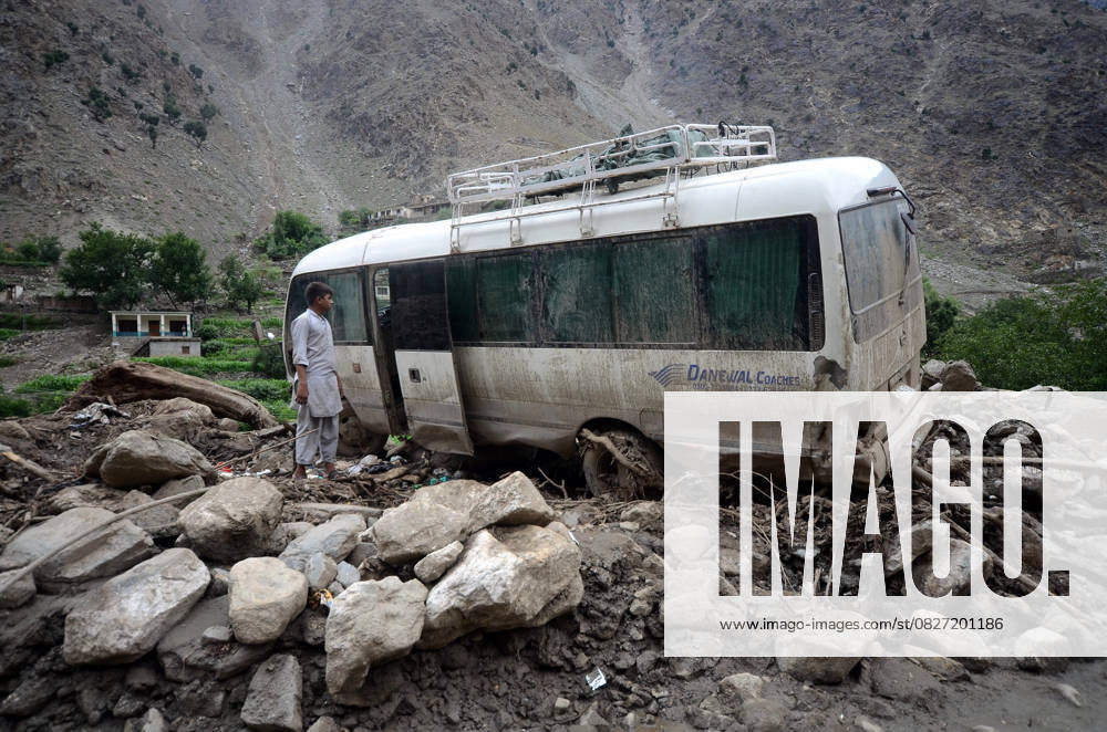 Bilder des Jahres 2025, News 07 Juli Flash floods caused at least 18 dead in Thak Gah Village of Pakistan GILGIT-BALTISTAN, THAK GAH VILLAGE, PAKISTAN - JULY 25: A view of destruction after severe flash floods and torrential rains have wreaked havoc across Khyber Pakhtunkhwa (K-P) and Gilgit-Baltistan (G-B), in Thak Gah Village of Pakistan on July 25, 2025. The Provincial Disaster Management Authority (PDMA) reported at least 18, including children, dead and several others missing. Hussain Ali Anadolu Thak Gah Village Pakistan. Editorial use only. Please get in touch for any other usage.