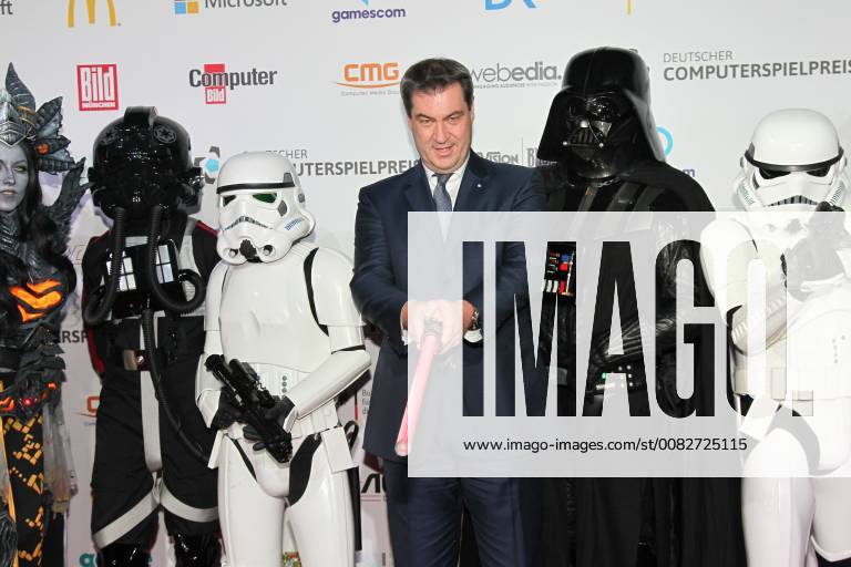 Dr Markus Soeder Bavarian State Premier German Computer Game Award 2018 in the coal bunker boiler house in Munich on 10 04 2018