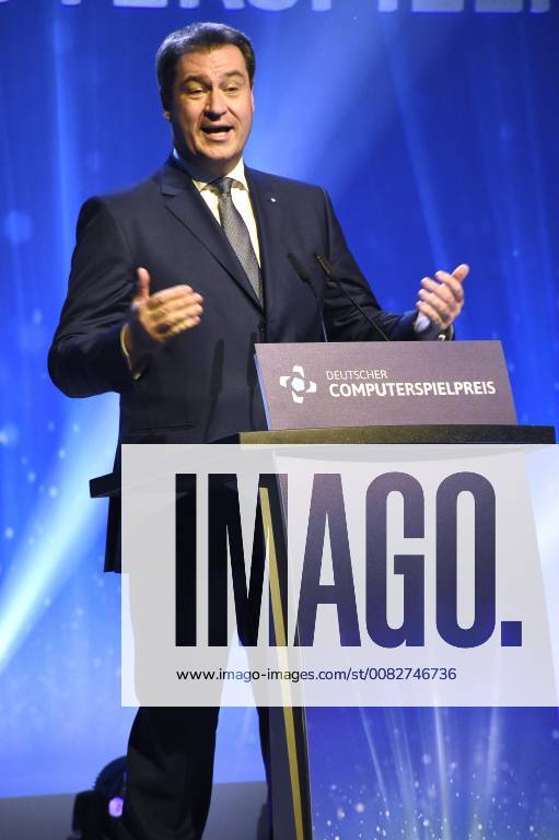 Markus Söder at the presentation of the German Computer Game Prize 2018 in the Kesselhaus Munich 10 04 2018 Foto:xP.xSchönbergerx xFuturexImage