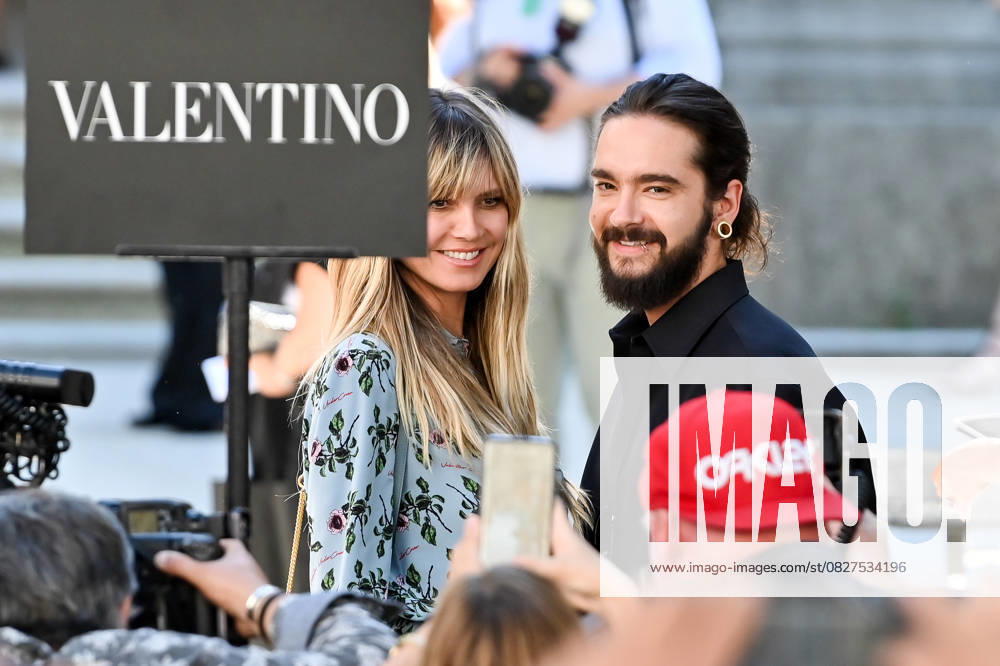 Heidi Klum and Tom Kaulitz at the Valentino Fall Winter 2019 2020 Haute Couture fashion show in Paris on July 3rd 2019 Heidi Klum and Tom Kaulitz attend the Valentino fashion show in Paris on July 3rd 2019 Paris France