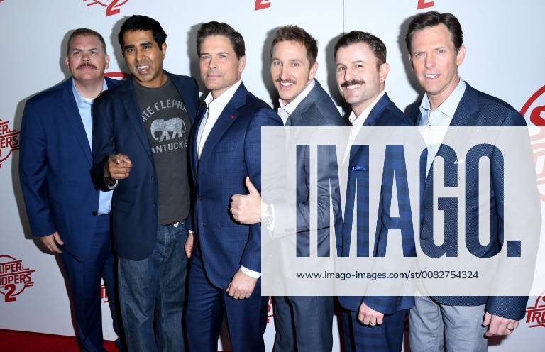 Hollywood, CA, U.S. - 11 April 2018 - Hollywood, California - Kevin Heffernan, Jay Chandrasekhar, Rob Lowe, Paul Soter, Steve Lemme, Erik Stolhanske. Super Troopers 2 Los Angeles Premiere held at Arclight Hollywood. Photo Credit: AdMedia Hollywood U.S. - ZUMAa123 20180411_zaa_a123_117