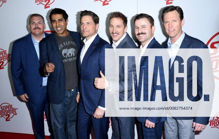 Hollywood, CA, U.S. - 11 April 2018 - Hollywood, California - Kevin Heffernan, Jay Chandrasekhar, Rob Lowe, Paul Soter, Steve Lemme, Erik Stolhanske. Super Troopers 2 Los Angeles Premiere held at Arclight Hollywood. Photo Credit: AdMedia Hollywood U.S. - ZUMAa123 20180411_zaa_a123_151