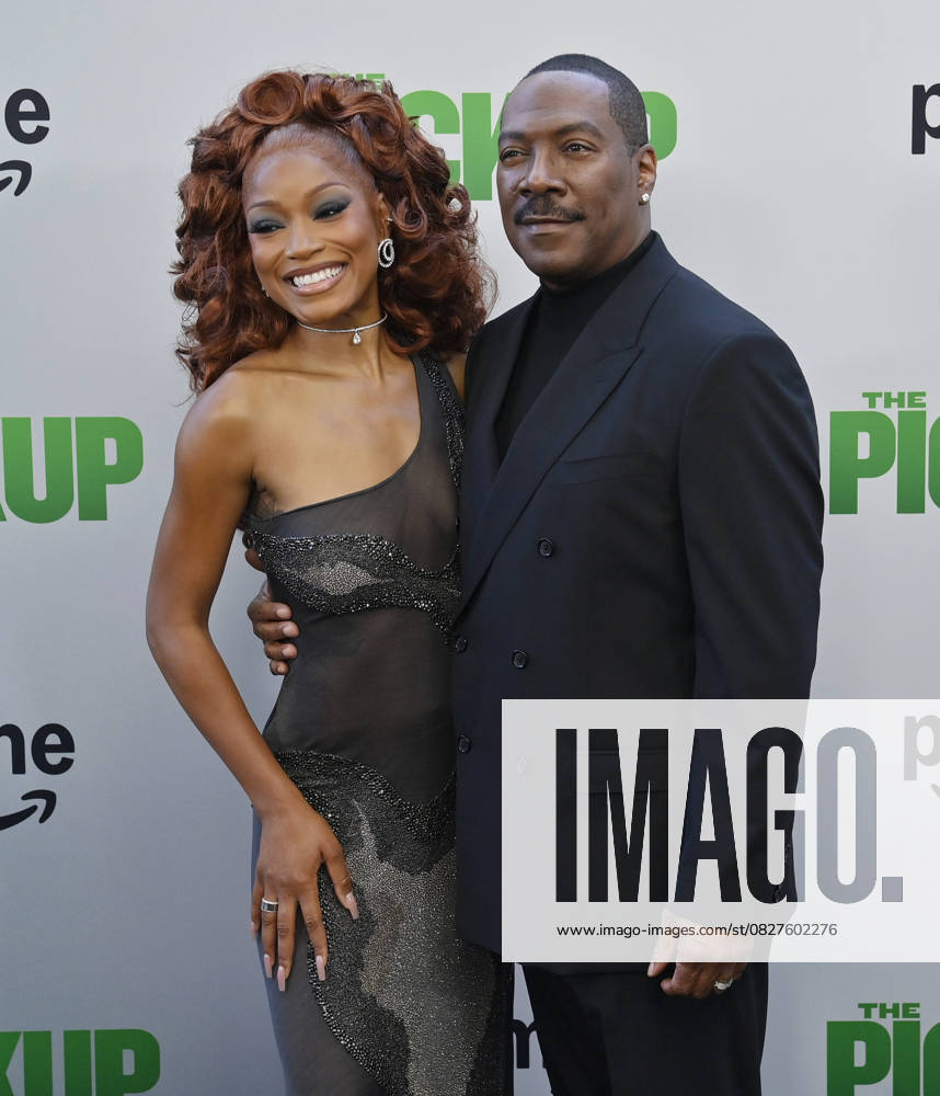 Cast members Keke Palmer (L) and Eddie Murphy attend the premiere of the motion picture comedy The Pickup at Regal LA Live in Los Angeles on Sunday, July 27, 2025. Storyline: A routine cash pickup turns into a deadly pursuit when two mismatched armored truck drivers are ambushed by ruthless criminals with plans beyond the cash. LAP2025072737 JIMxRUYMEN
