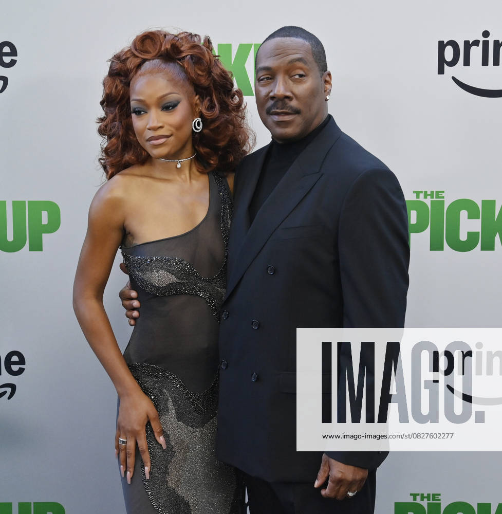 Cast members Keke Palmer (L) and Eddie Murphy attend the premiere of the motion picture comedy The Pickup at Regal LA Live in Los Angeles on Sunday, July 27, 2025. Storyline: A routine cash pickup turns into a deadly pursuit when two mismatched armored truck drivers are ambushed by ruthless criminals with plans beyond the cash. LAP2025072738 JIMxRUYMEN