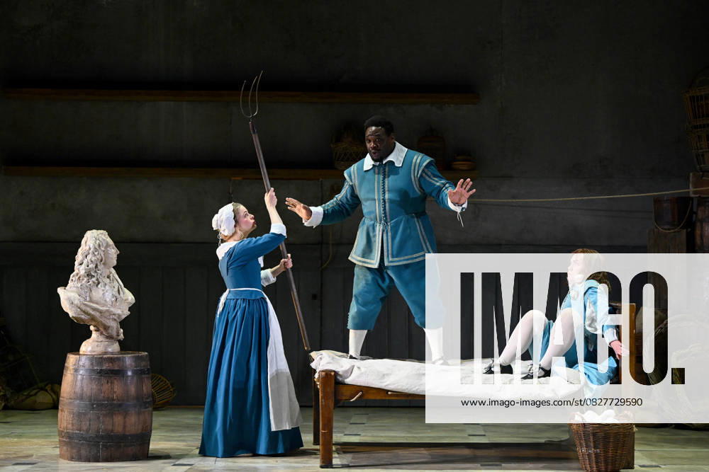 THE MARRIAGE OF FIGARO REHEARSAL, (L-R) Siobhan Stagg in the role of Susanna, Michael Sumuel in the role of Figaro, and Emily Edmonds in the role of Cherubino perform during the final dress rehearsal of The Marriage of Figaro inside the Joan Sutherland Theatre of the Sydney Opera House in Sydney, Tuesday, July 29, 2025. ( NO ARCHIVING SYDNEY NSW AUSTRALIA
