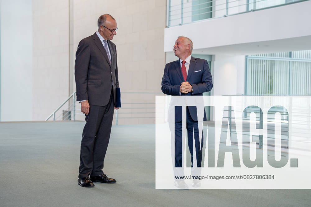 Federal Chancellor, Friedrich Merz, King, Jordan, Abdullah II bin al Hussein Federal Chancellery, Federal Chancellor, Friedrich Merz, King, Jordan, Abdullah II bin al Hussein, Press conference Berlin Berlin GER