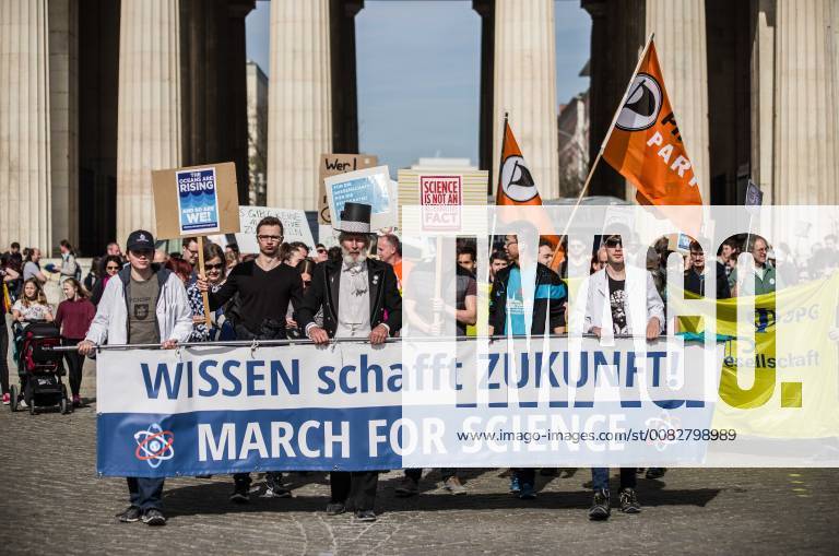 Munich, Bavaria, Germany - On April 14, 2018, Munich held its second March for Science event, with the event beginning at Koenigsplatz and ending at the famed Marienplatz. The March for Science originally began as a subreddit thread that was a response to the Trump Administration removing the Climate Change page from government sites. Eventually, a global, pro-science movement was grounded, with 230 cities worldwide participating this year. The Munich organization team is composed primarily of American expatriates and not only focuses on science and knowledge, but fact-based politics. Several hundred were in attendance. Munich Germany - ZUMAb160 20180414_zbp_b160_009