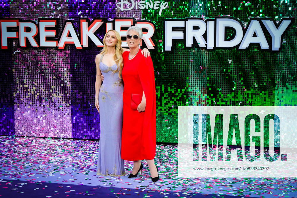 Uk Premiere Of Freakier Friday on Thursday 31 July 2025 Lindsay Lohan and Jamie Lee Curtis seen at the Uk Premiere Of Freakier Friday on Thursday 31 July 2025 at ODEON LUXE Leicester Square, London. . Picture, Credit:Julie Edwards Avalon