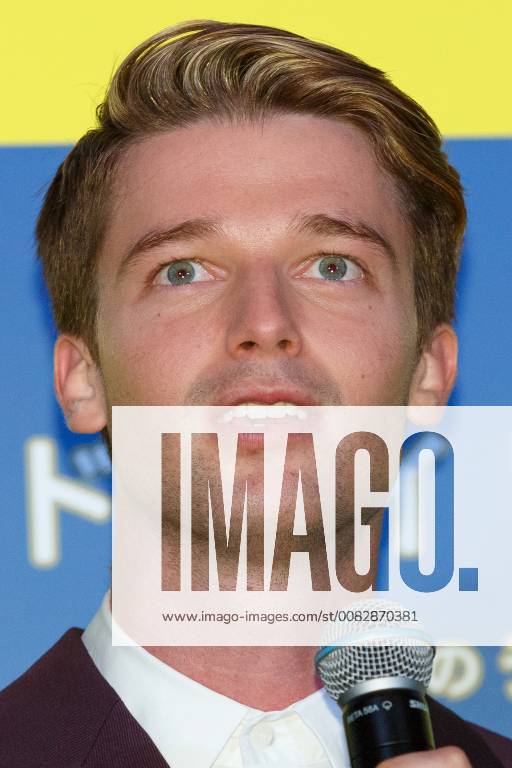 American actor Patrick Schwarzenegger speaks during the Japan premiere for the film Midnight Sun on April 19, 2018, Tokyo, Japan. Arnold Schwarzenegger s son visited Japan to promote his romantic movie Midnight Sun, which will be released in Japan on May 11. (gxta_patricks0008)