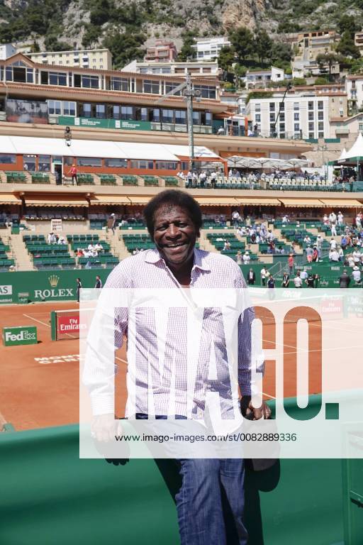 Portrait of German pop singer Roberto Blanco at Court Rainier III in the Monte Carlo Country Club at the tennis tournament Rolex Monte Carlo Masters 1000 of the ATP World Tour Principality of Monaco