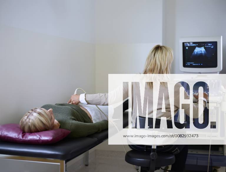 Woman in hospital getting sonogram model released Symbolfoto property released CVF00191