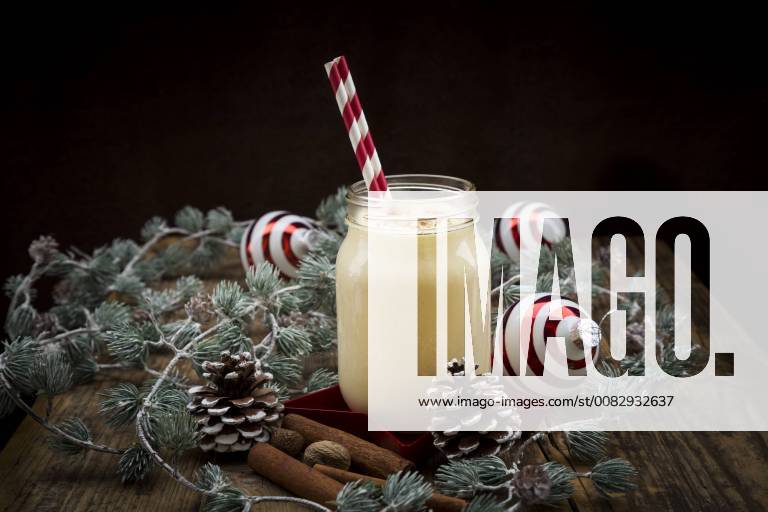 Eggnog in glass, christmas decoration LVF06786