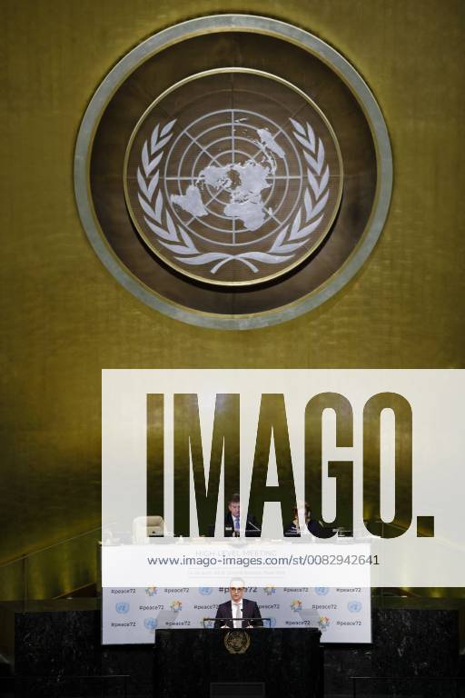 Federal Foreign Minister Heiko Maas SPD speaks at the United Nations General Assembly on a high-level segment New York 24 04 2018 New York USA
