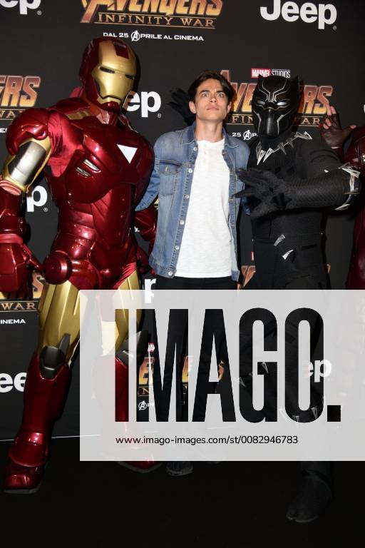 Milano, Prima del film Avengers Infinity Wars Nella foto: Enea Barozzi